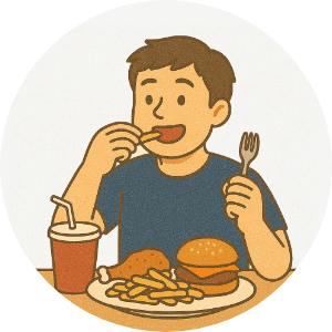 Q2.脂っこい食事が多い