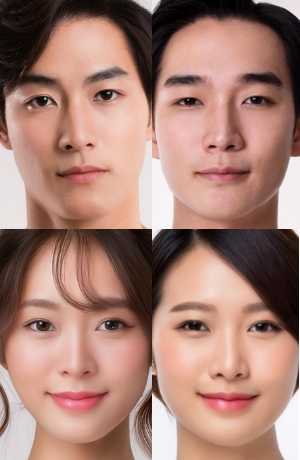 シャープな唇のライン