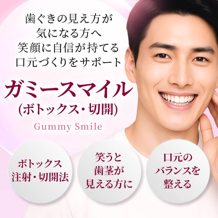 ガミースマイル治療(ボトックス・切開)